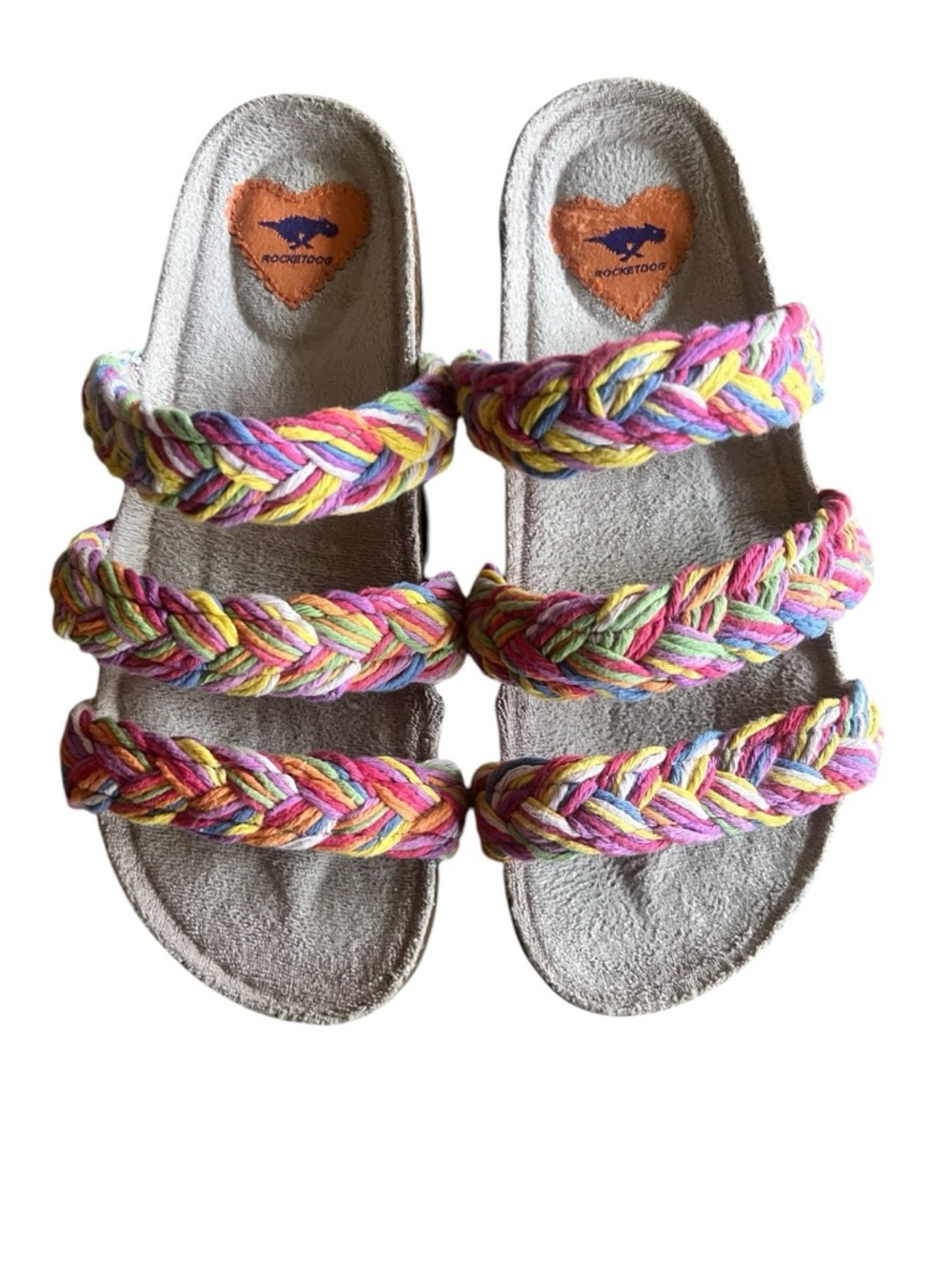 Rocket dog Ashley colorful braided Slides - Size 8-81/2